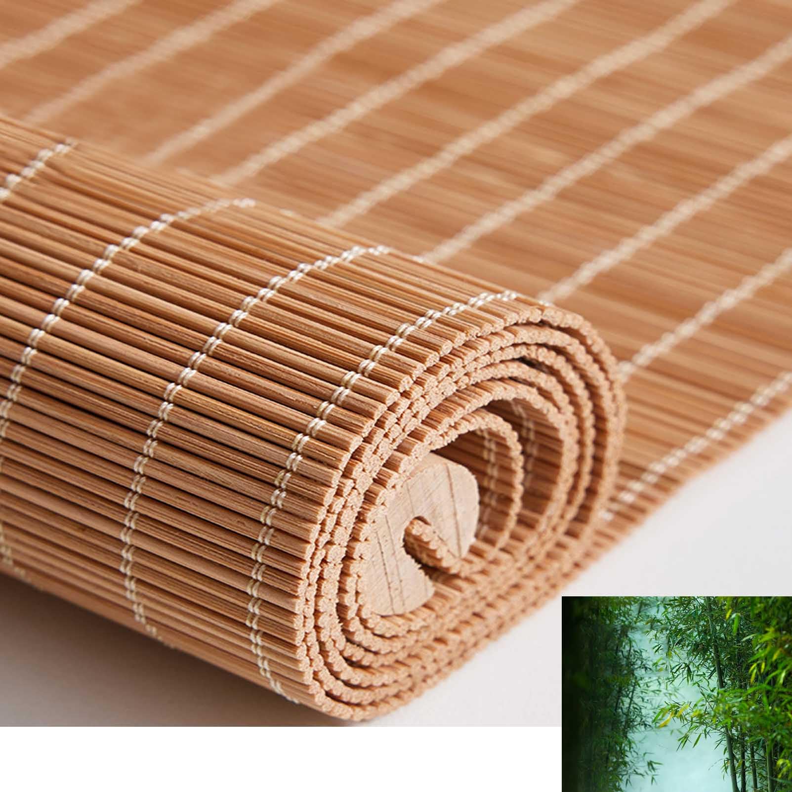 Stores Venitiens Bois pour Veranda Store en Bambou Naturel Store Enrouleur Exterieur Bambou Vertical Bambou Naturel Intérieur Respirant Anti Uv pour Jardin Fenêtres (105*200cm/41*79in)