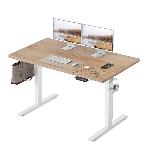 FEZIBO Bureau réglable en Hauteur, Plateau Monobloc, 120 x 60