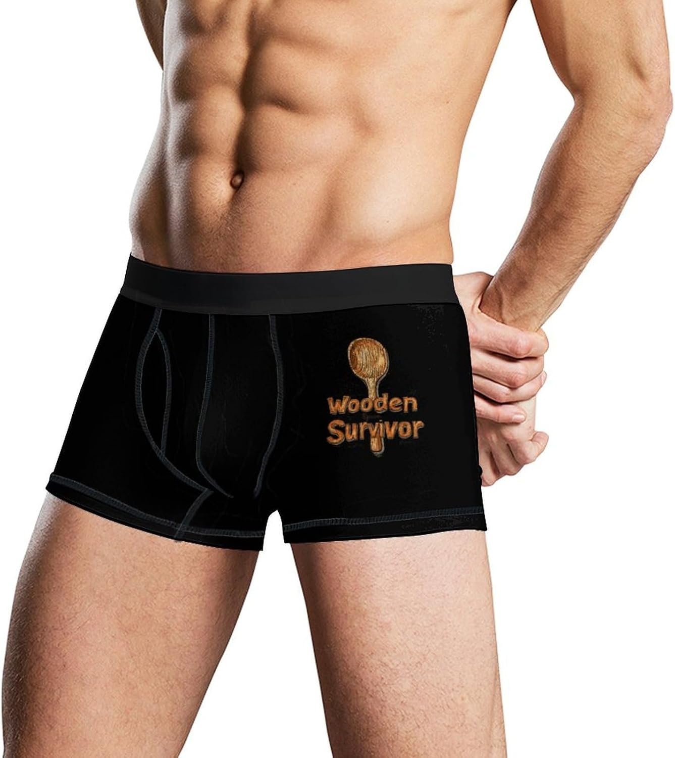 Wooden Spoon Survivor Mens Underwear Moisture-Wicking Boxer Briefs Breathable Shorts Underpants Trunks