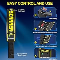 Vista 5 de RANSENERS Varita detector de metales portátil, varita de seguridad, alertas de sonido y vibración ajustables portátiles, detecta todos los productos