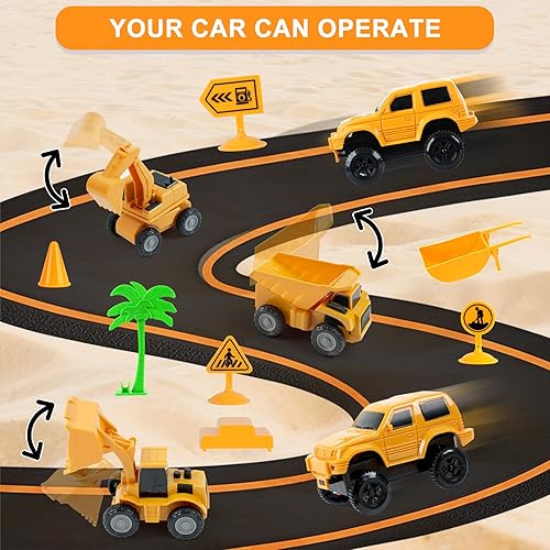 Miniatura 6 de Juguete de pista de carreras de construcción para niños, regalos de cumpleaños para niños de 3, 4, 5, 6, 7, juego de ingeniería con más de 220