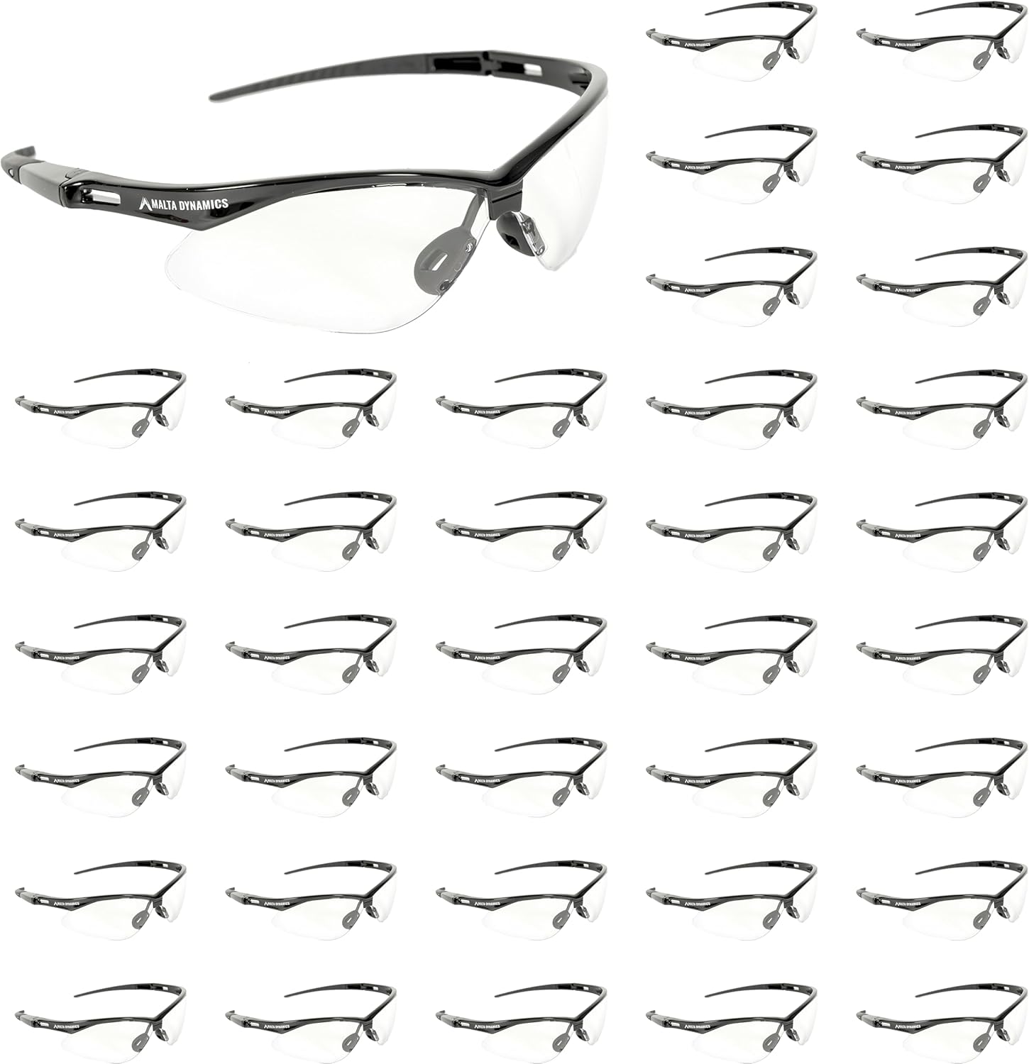 Malta Dynamics APEX Safety Glasses – Anti Scratch and Anti Fog Protection, Construction Safety Glasses for Men and Women, ISEA & ANSI Z87 Compliant (Indoor/Outdoor, 12 Pairs)