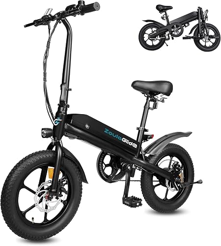 Vélo Électrique Pliable 16x3.0, Batterie Amovible ZoulaGlide