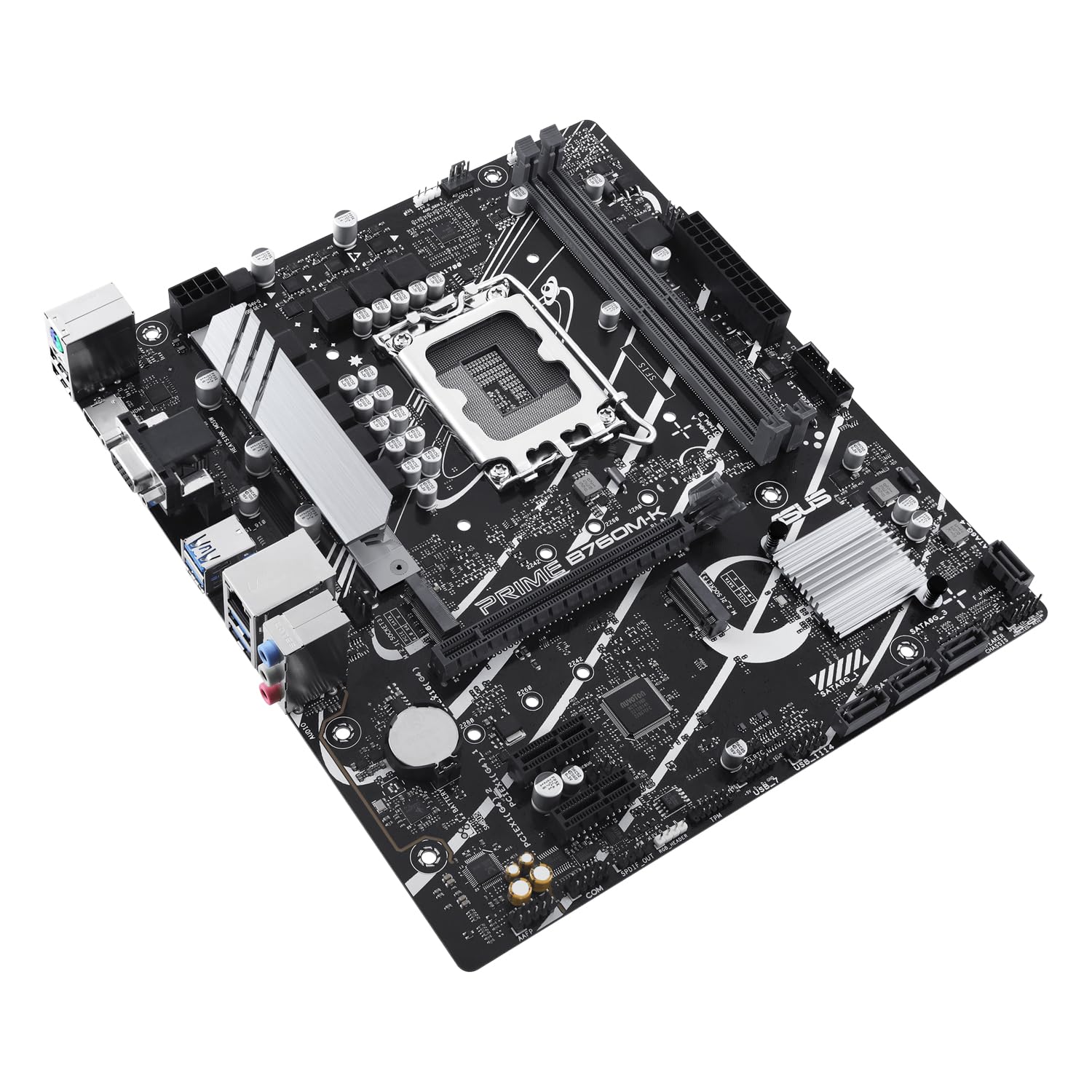 ASUS Prime B760M-K Placa Base Intel B760 (LGA 1700 mATX con PCIe 4.0, Dos Ranuras PCIe 4.0 M.2, DDR5, Realtek 2.5Gb Ethernet, VGA, HDMI, SATA 6 Gbps, USB 3.2 Gen 1 Frontal, Aura Sync), Negro | LGA 1700,2 ranuras M.2 PCIe 4.0, DDR5, Ethernet Realtek 2.5Gb,