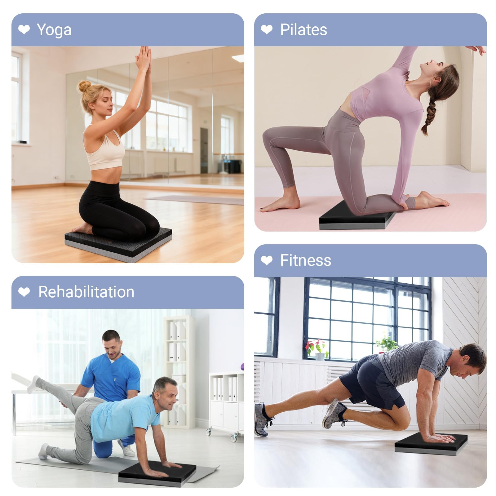 Tavoletta Propriocettiva 2 pezzi, Cuscino Propriocettivo Antiscivolo, Pedana Propriocettiva, Tavola propriocettiva Per l'allenamento dell'equilibrio, l'allenamento della stabilità