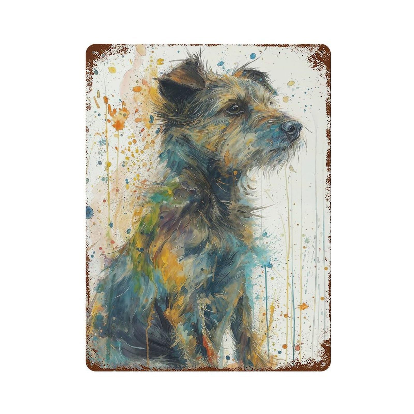Vibrant Canine Muse Decorative Tin Sign 15.7"x11.8", Ideal for Basement, Hobby Room And Garage Decor