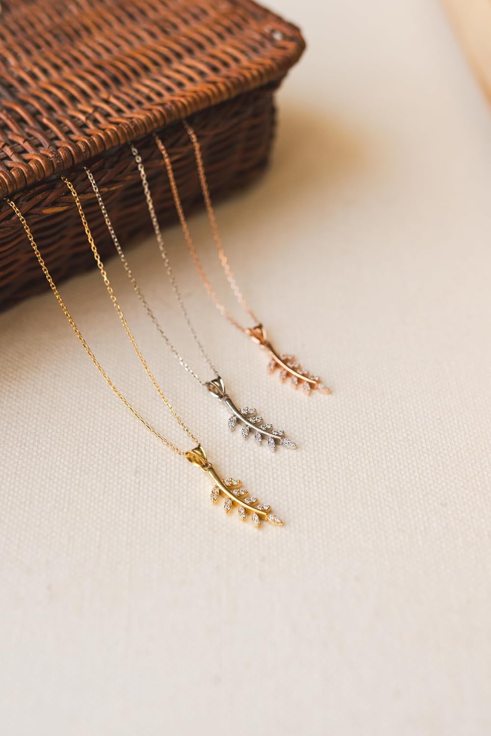 Olive Branch Necklace, Olive Branch Pendant, Olive Leaf Necklace, Leaf Necklace, Leaf Pendant, Handmade Jewelry, Branch Necklace, 925 Silver Jewelry, Gift for All - Image 5