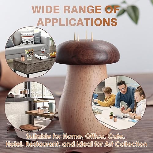 Miniatura 7 de NIIIYTYB Lindo soporte para palillos de dientes, dispensador de palillos de dientes de madera, dispensador de palillos de dientes para cosas de