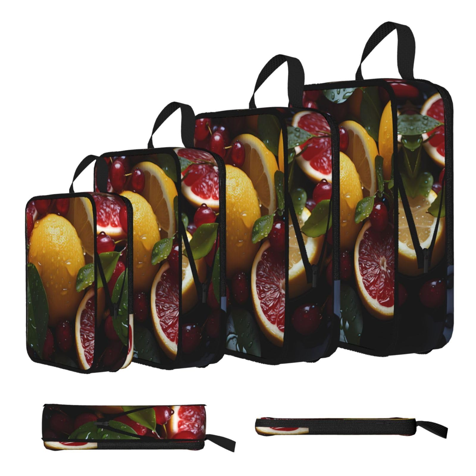 Fresh Grapefruit Lemon Compression Packing Cubes 4 Piece Set
