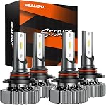 SEALIGHT H7 LED Ampoules de phare, 40000 Lumens 800% Plus brillant 6500K Blanc frais, tout en un Mini Taille H7 Ampoules LED avec ventilateur, prise et jeu, remplacement halogène, paquet de 2