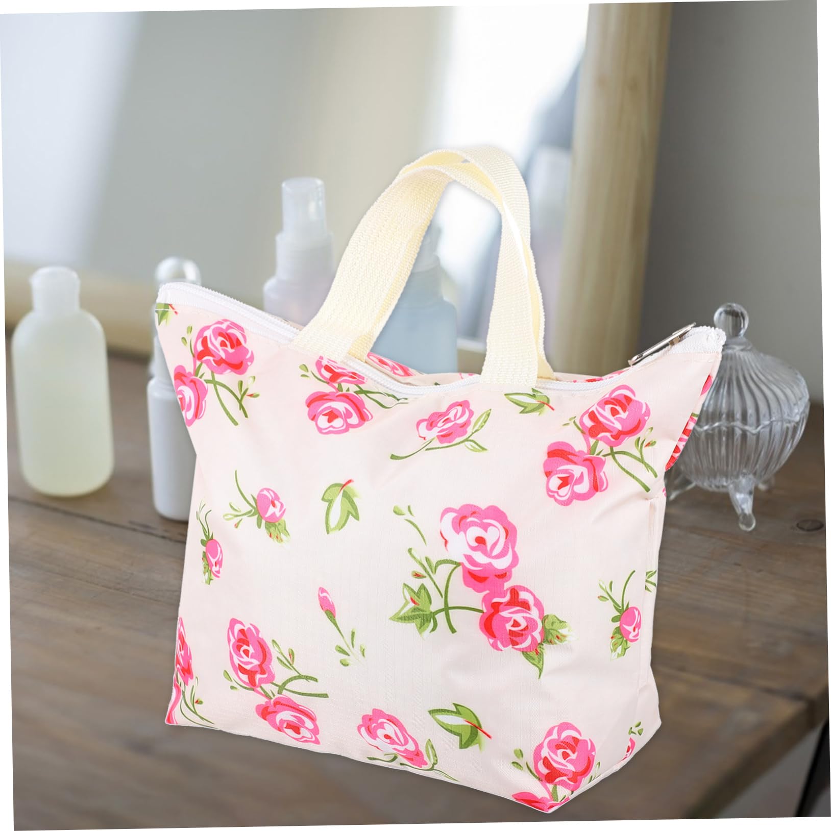 Beavorty 6piezas Bolsa De Maquillaje De Lona Floral Organizador De Cosméticos Portátil para Viajes y Uso Diario Estilo Aleatorio