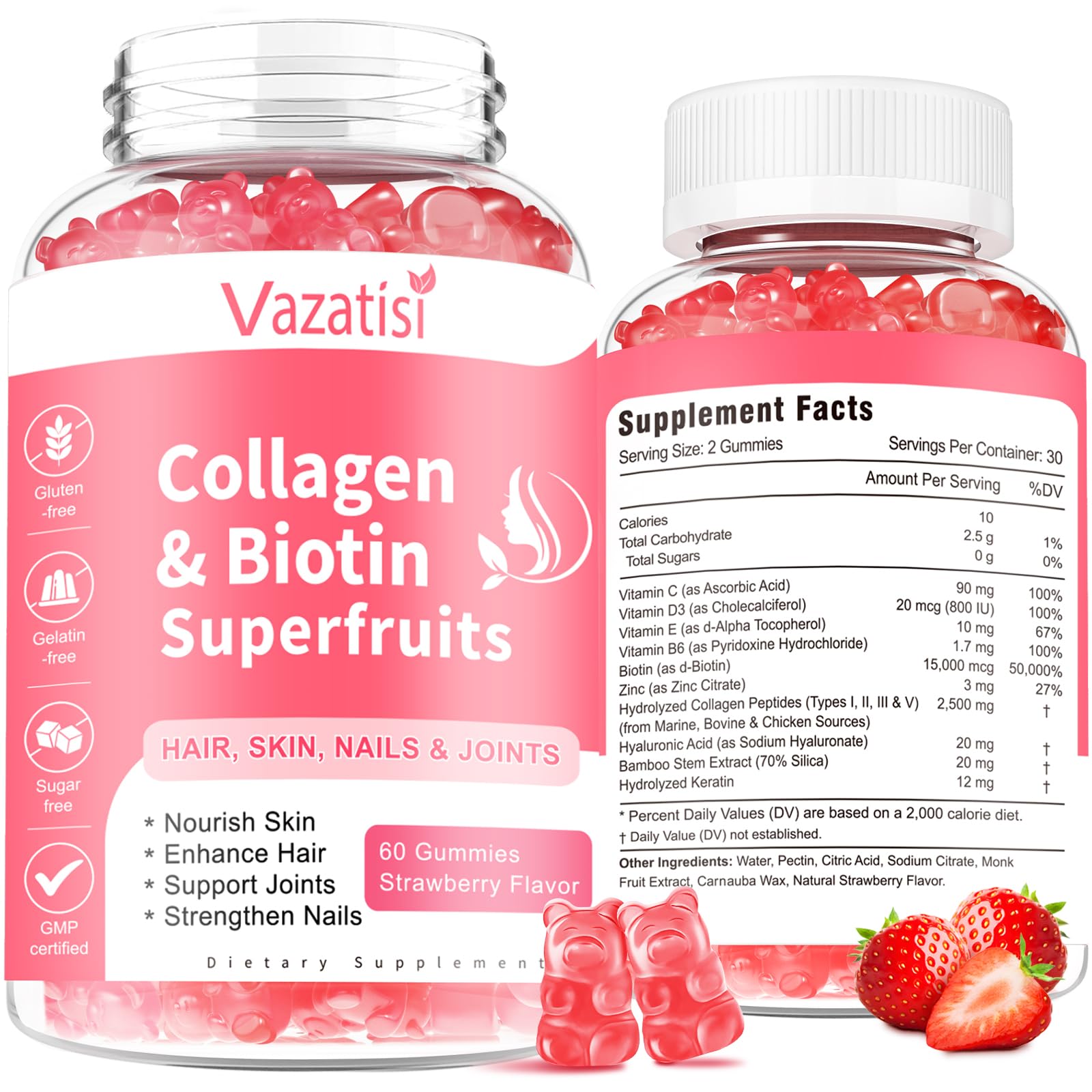 Sugar Free Collagen Gummies for Women Men