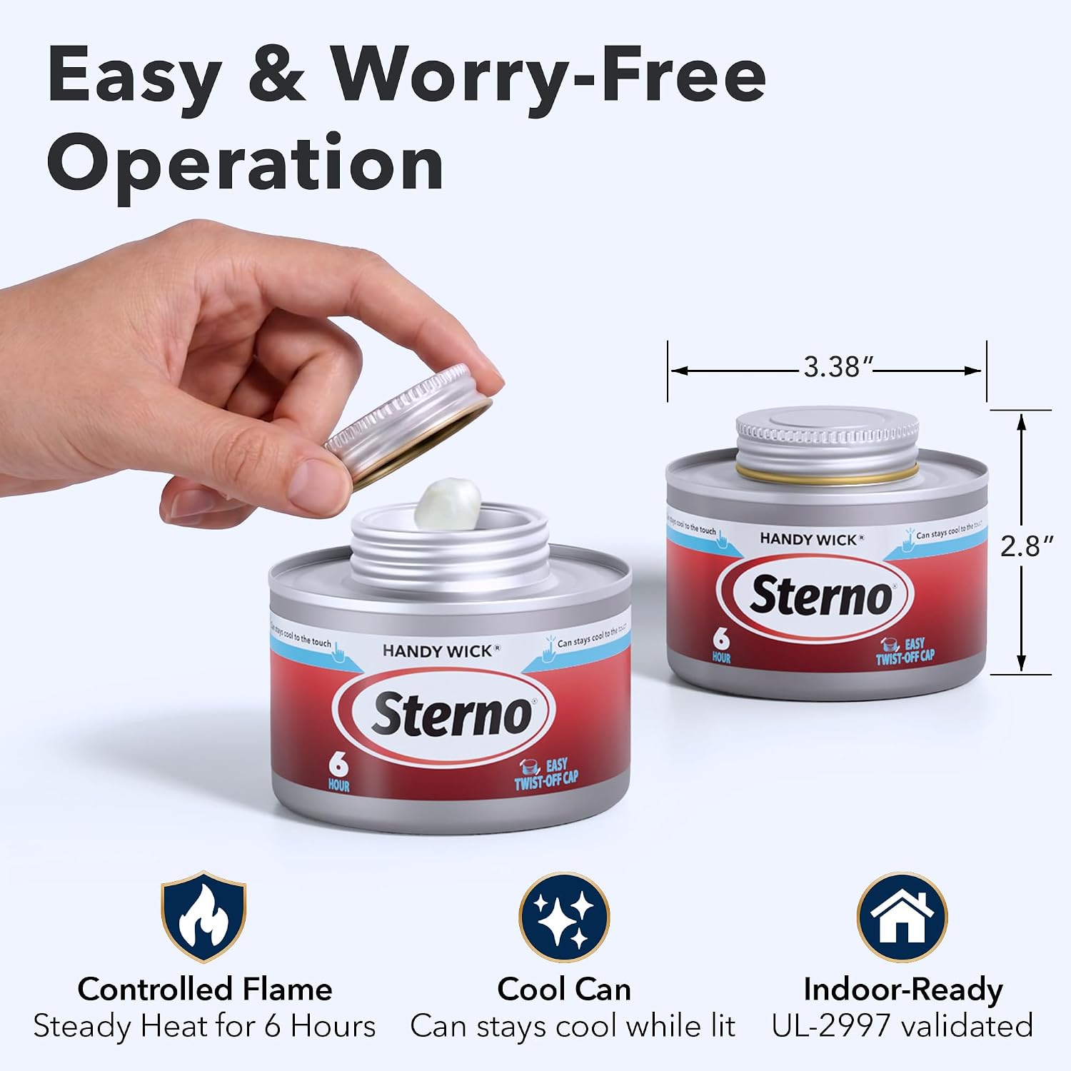 Sterno Handy Wick Twist Top Chafing Fuel, 6-Hour Burn, 12 Pack, view 7