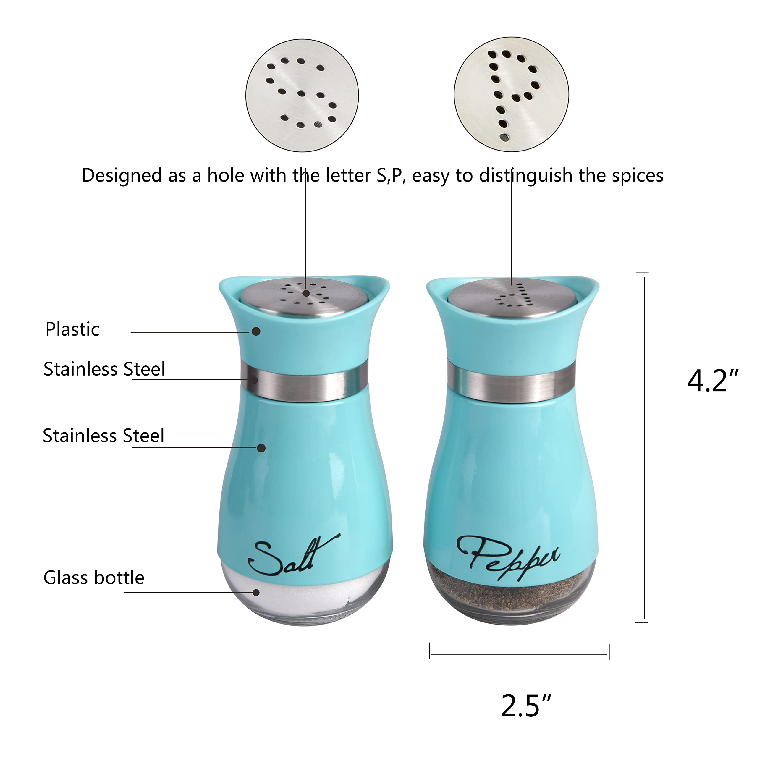 Salz- und Pfefferstreuer-Sets aus Edelstahl und Glas