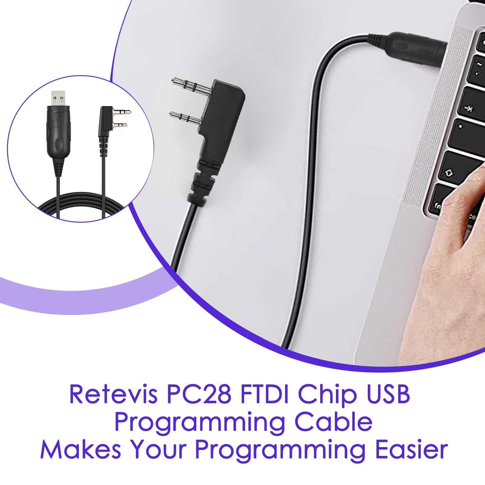 Cavo di programmazione USB per Baofeng UV-5R - UV 9R ﻿, Kenwood, Wouxun, PolMar, Midland,compatibili