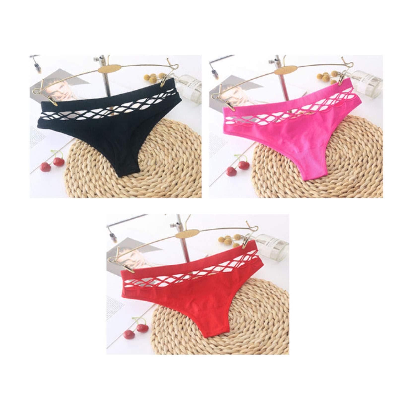 Bwer 4Pcs New Women's Underwear Panties Sexy High Elastic Mesh Thong Hip Hip Waist Large Size Breathable Comfortable Fashion Lingerie