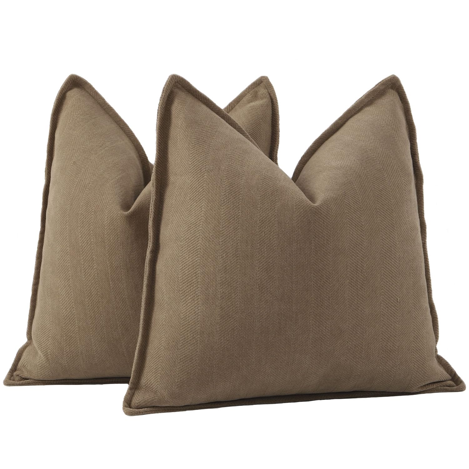 Madizz Textured Chenille Cushion Covers Set of 2 Super Soft Decorative Throw Pillow Covers Boho Pillowcases Modern Home Decor for Sofa Bedroom 20x20 inch
