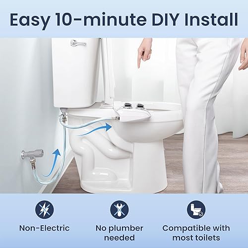 Miniatura 6 de LUXE Bidet NEO 185 Plus - Boquilla doble, accesorio de bidé no eléctrico para asiento de inodoro, instalación deslizante patentada, autolimpieza