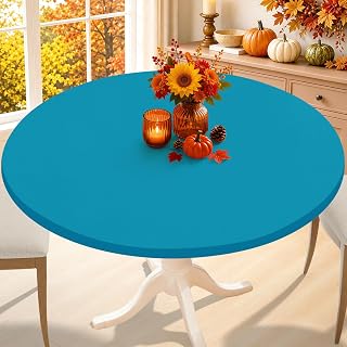 Smiry Round Spandex Tablecloth, Fitted Table Cover for 31"-35" Tables