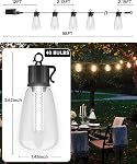 98FT Outdoor String Lights with Remote - Multicolor & Warm White, 8 Light Modes Timer Waterproof Patio Lights Dimmable String Lights with Shatterproof for Deck Outside Porch Backyard Party
