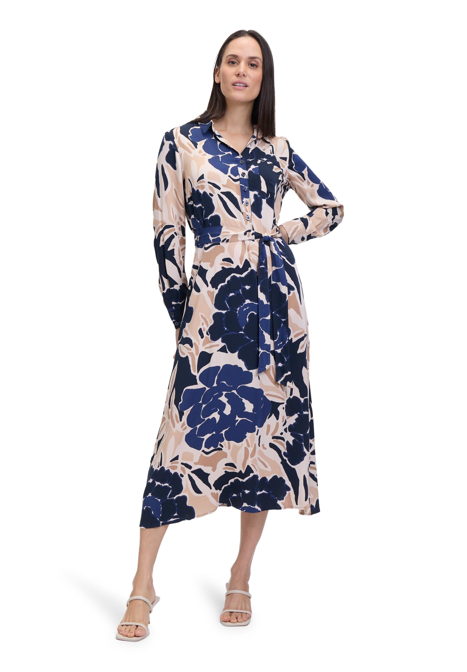 Betty Barclay Women's Shirt Blouse Dress with Tie Belt