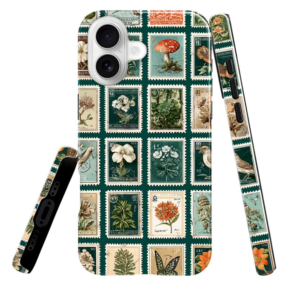 Coque iPhone 17 antichoc de qualité supérieure avec motif timbres postaux rétro - 7