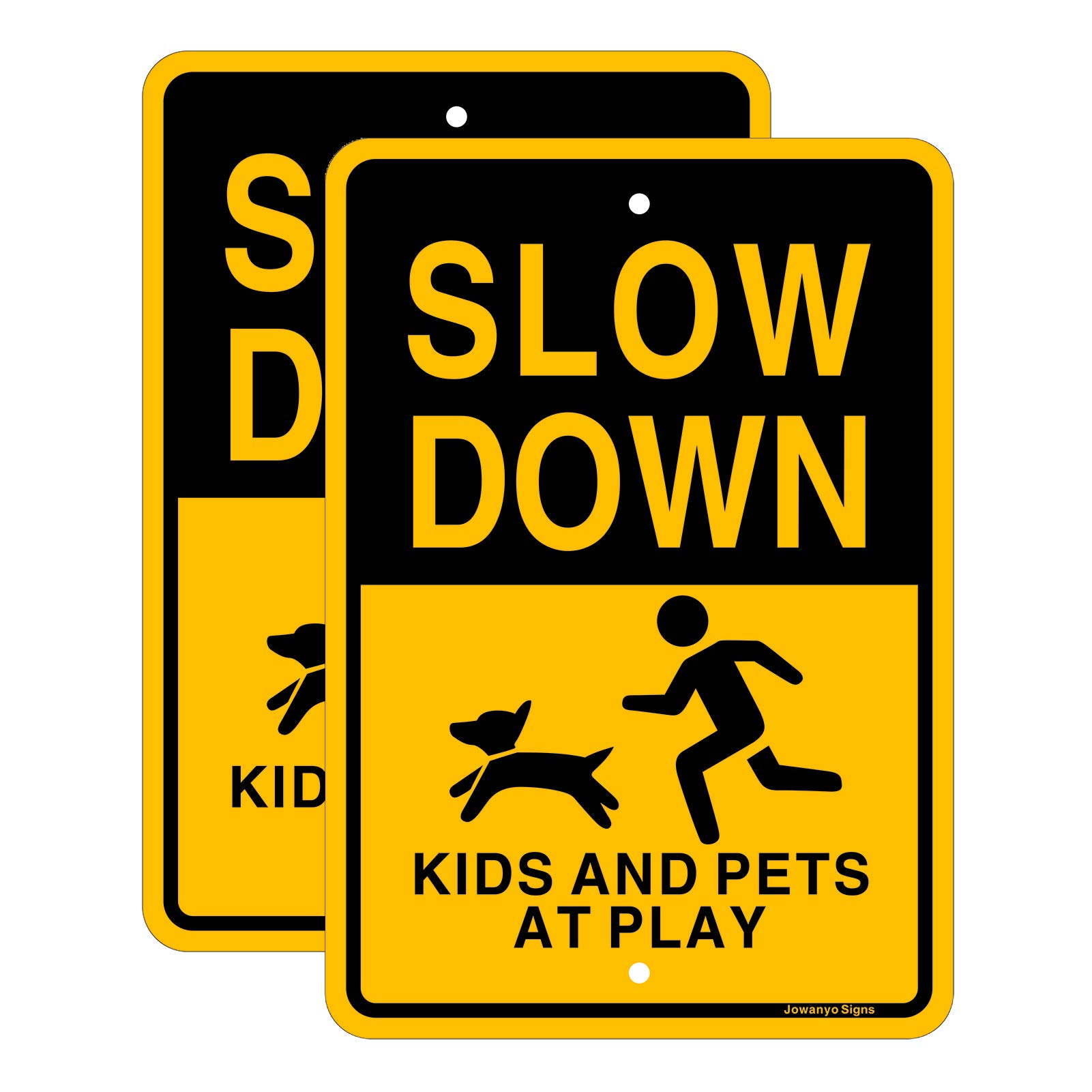 Slow Down Kids and Pets at Play Sign,17 x 12 inches,Reflective Aluminum,UV Protected,Weather Resistant,Waterproof,Durable Ink,Outdoor Use,Easy to