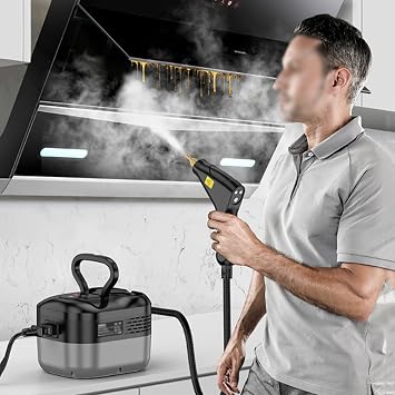 Handheld Steam Cleaner, Touch Screen 6 Levels Adjustable Deep Cleaning Steamer with Portable Handle 1200ml Water Tank