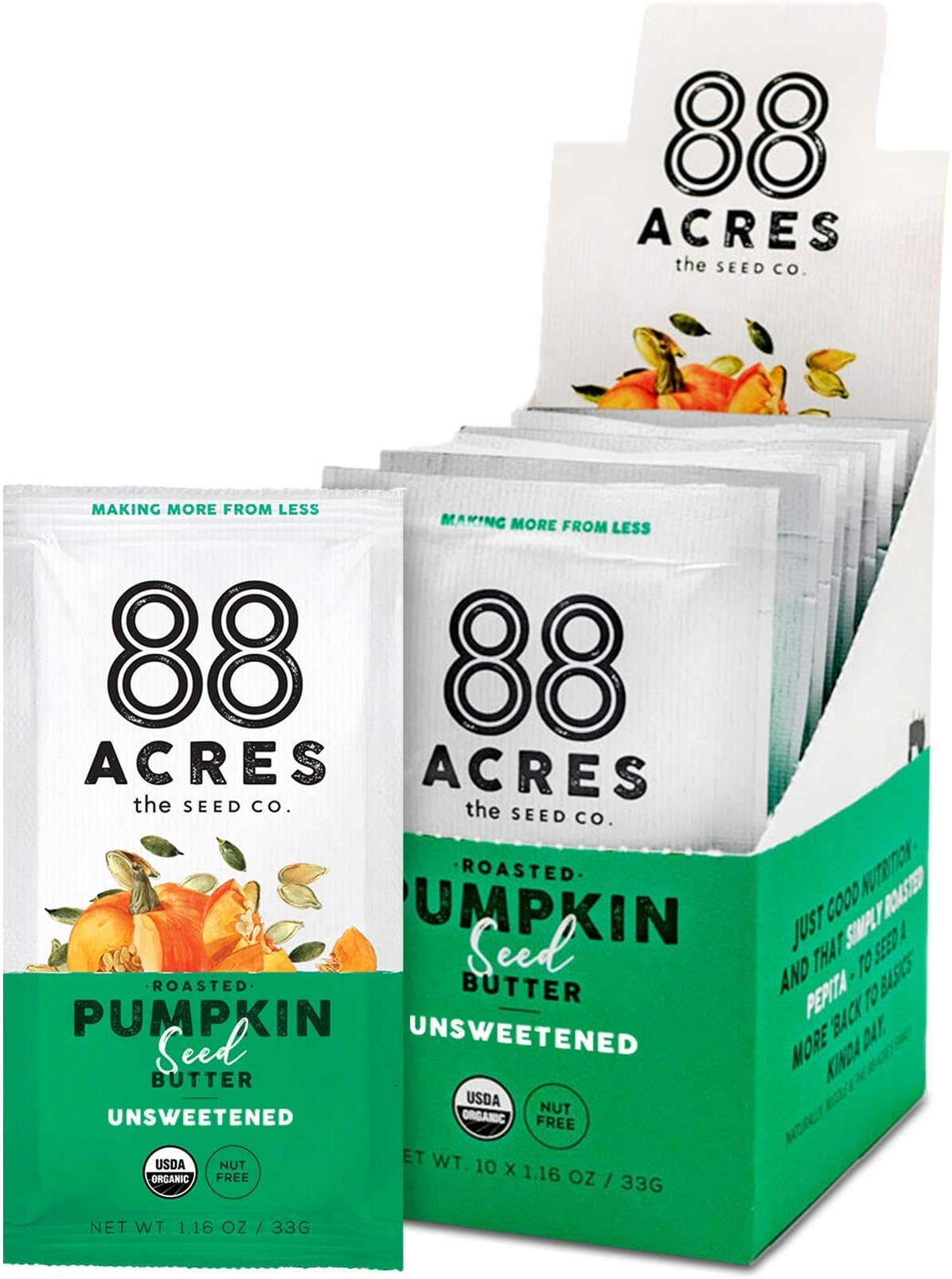 88 Acres Organic Pouch Variation (Unsweetened Pumpkin Seed)