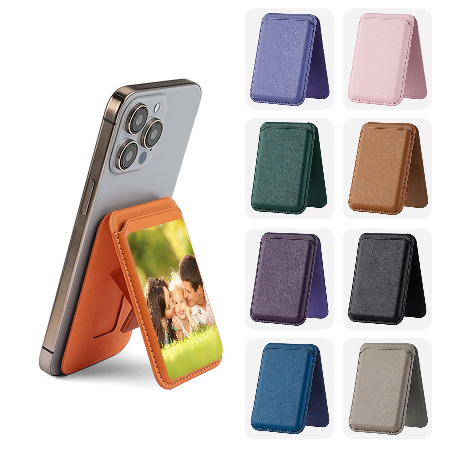 KakaTify Custom Magnetic Wallet Detachable Card Holder for iPhone 17/16/15/14/13/12 Series Personalized Photo Phone Compatible with MagSafe Adjustable