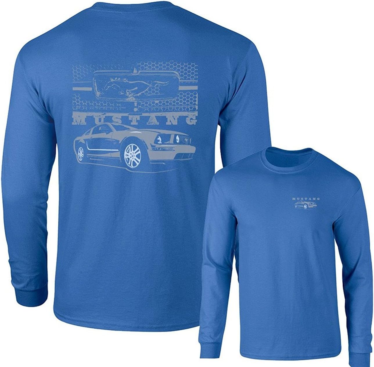 Mustang Pony Grill with Ford CAR Long Sleeve T-Shirt F&B