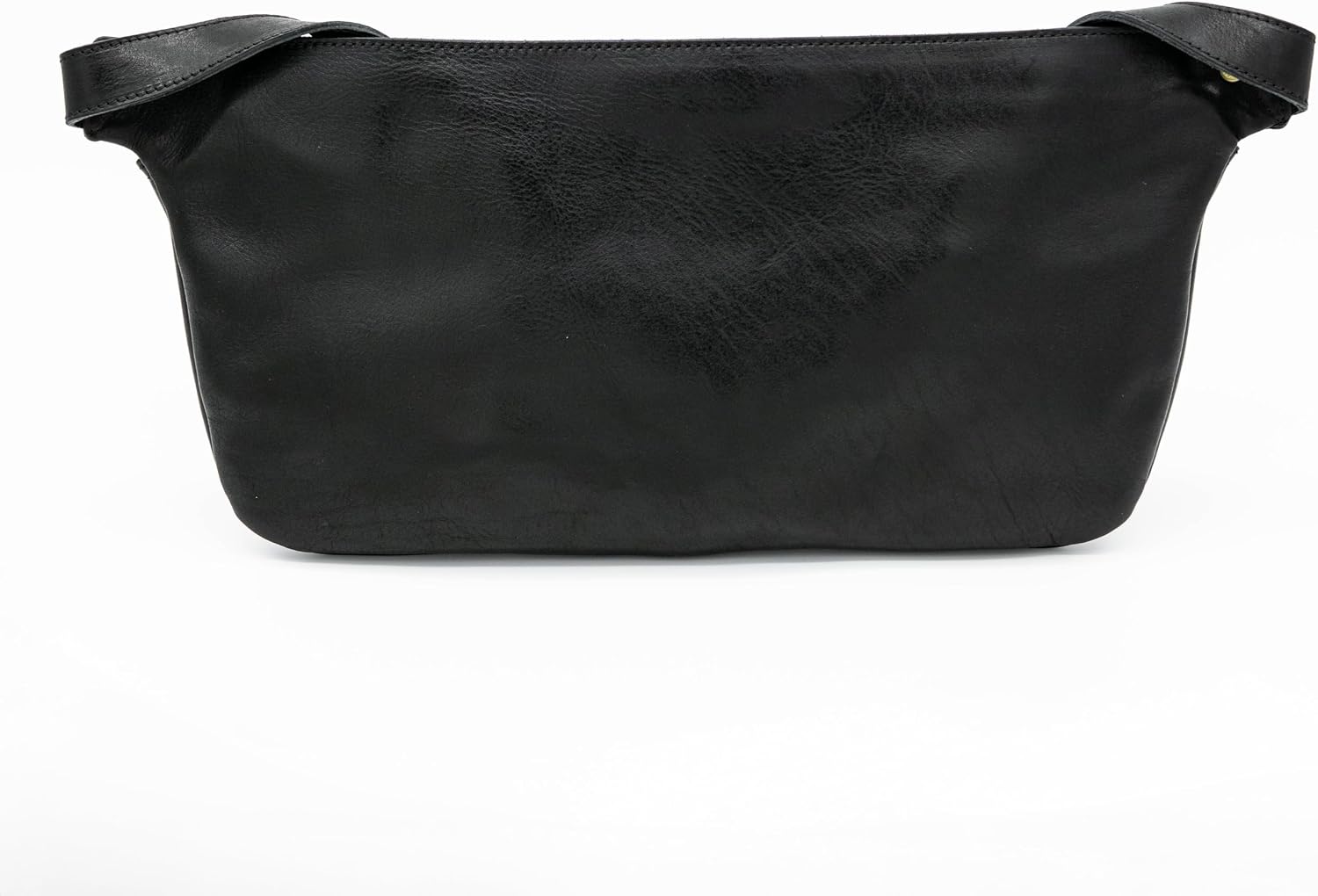 Leather Crossbody Handbag with Gold Accent Premium Leather Belt Bag - Stylish Hands-Free Fanny Pack for Everyday Adventures (Black)