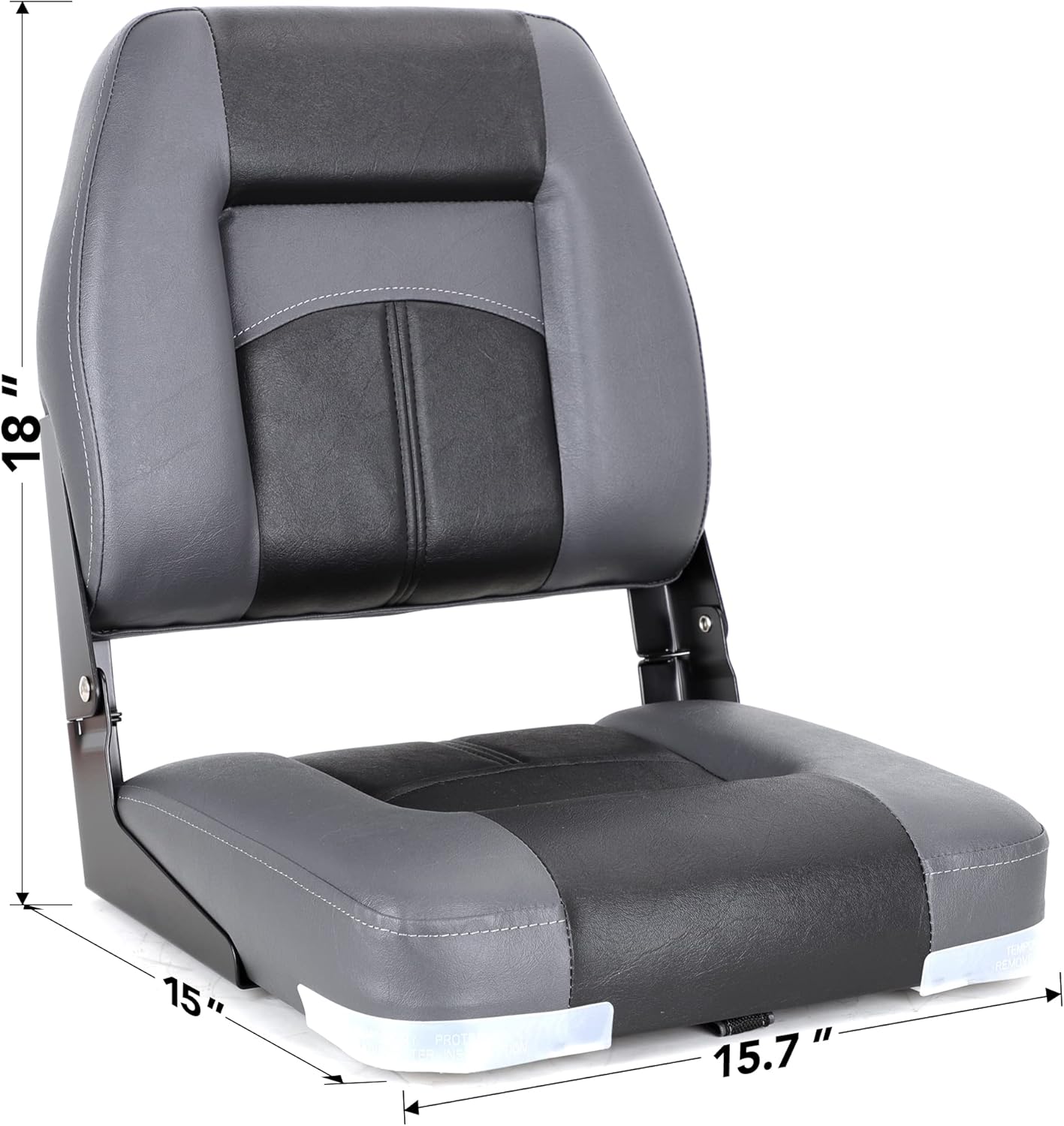 Premium Marine A Pair of Low Back/High Back Folding Boat Seat, Fishing Marine Seats with Stainless Steel Screws