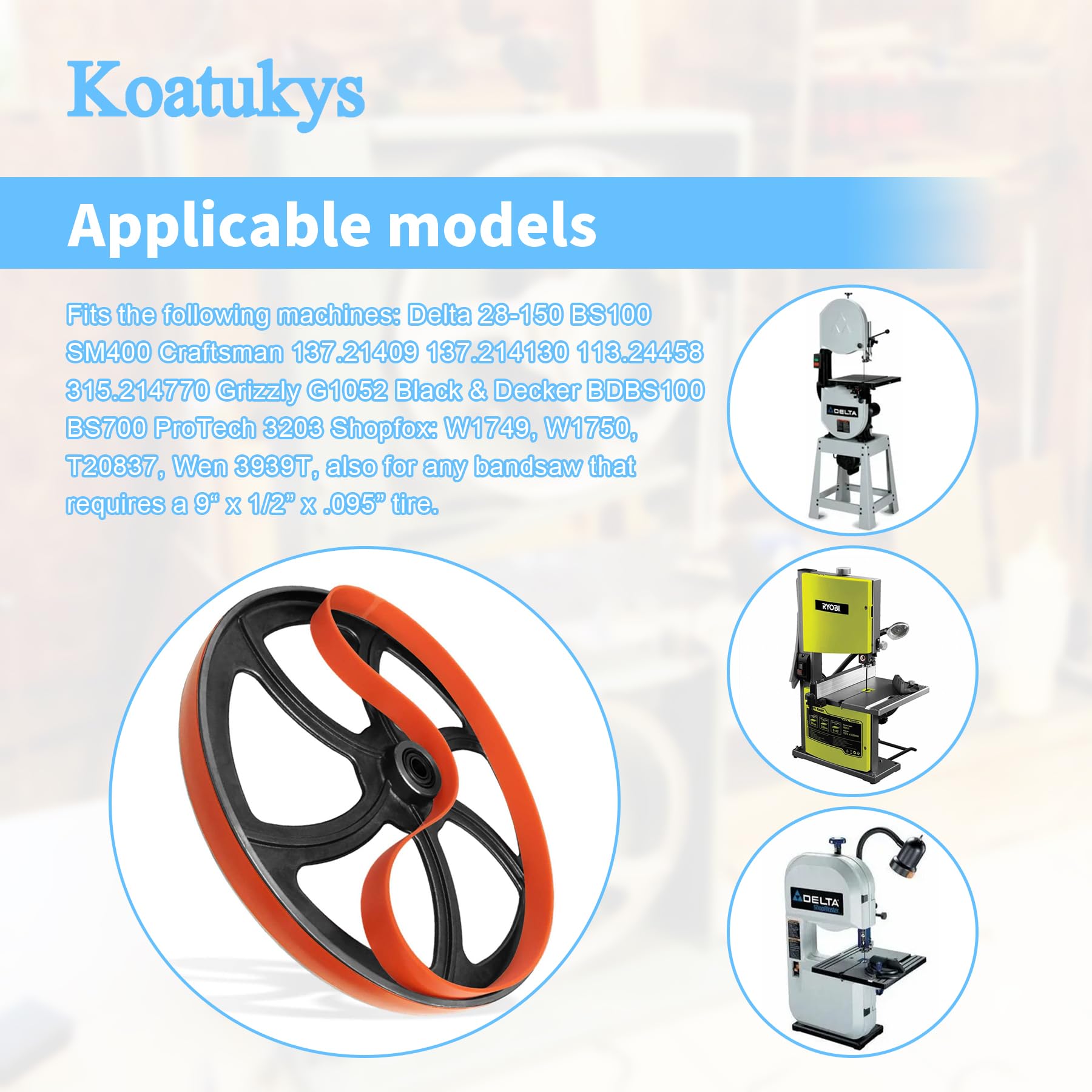 Band Saw Tires - Durable Replacement for Woodworking -2