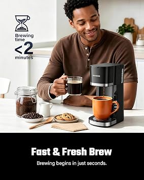 SHARDOR Mini Single Serve Coffee Maker for K-Cup Pods & Grounds, Hot & Iced