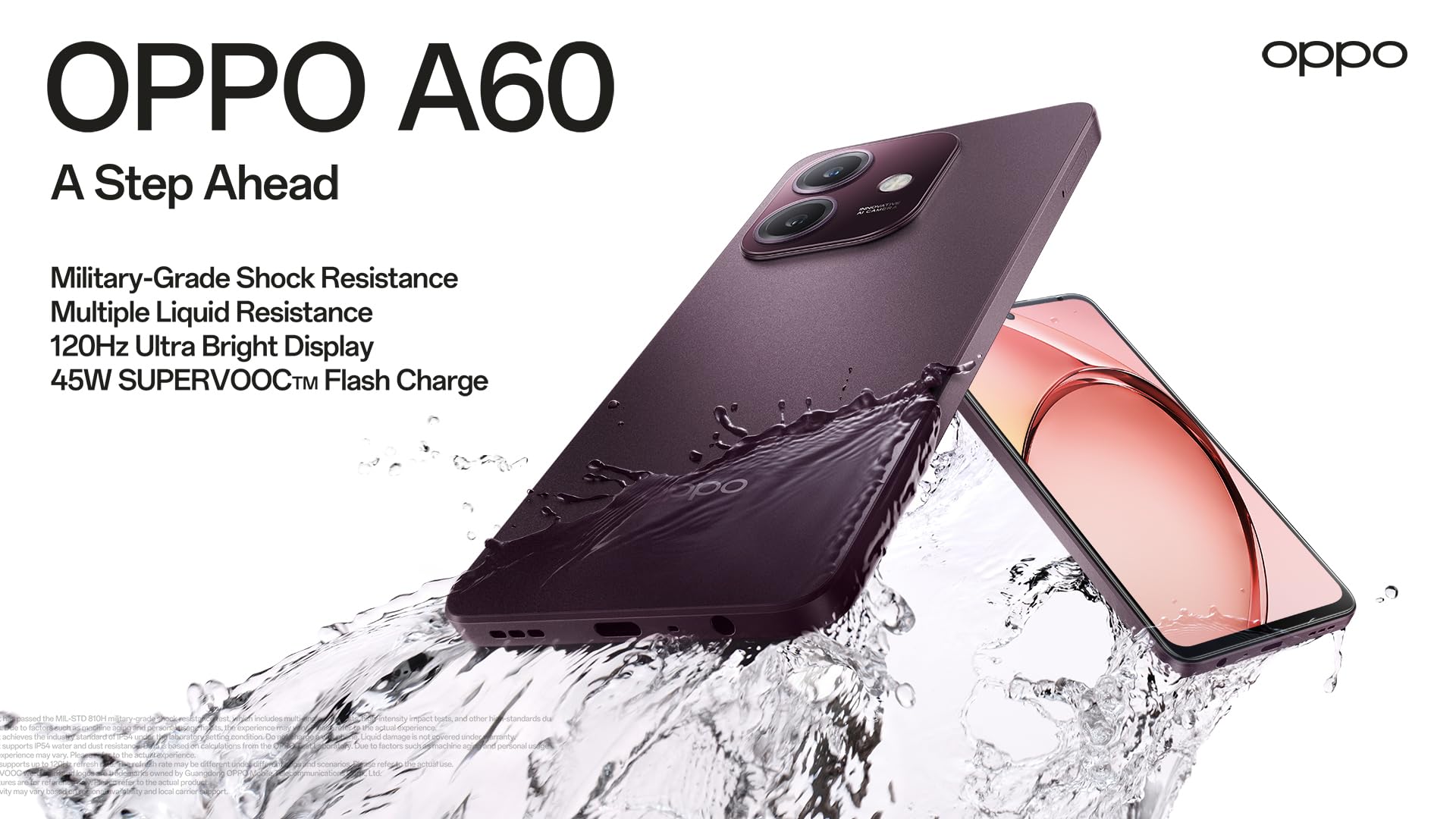 Oppo A60 5G, Dual, 4/128GB, Rouge foncé