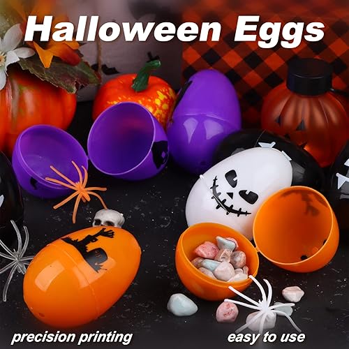 Miniatura 3 de Huevos de Halloween, huevos de calavera de Halloween, huevos de plástico, búsqueda del tesoro para dulce o truco, caja de dulces, mini calabazas,