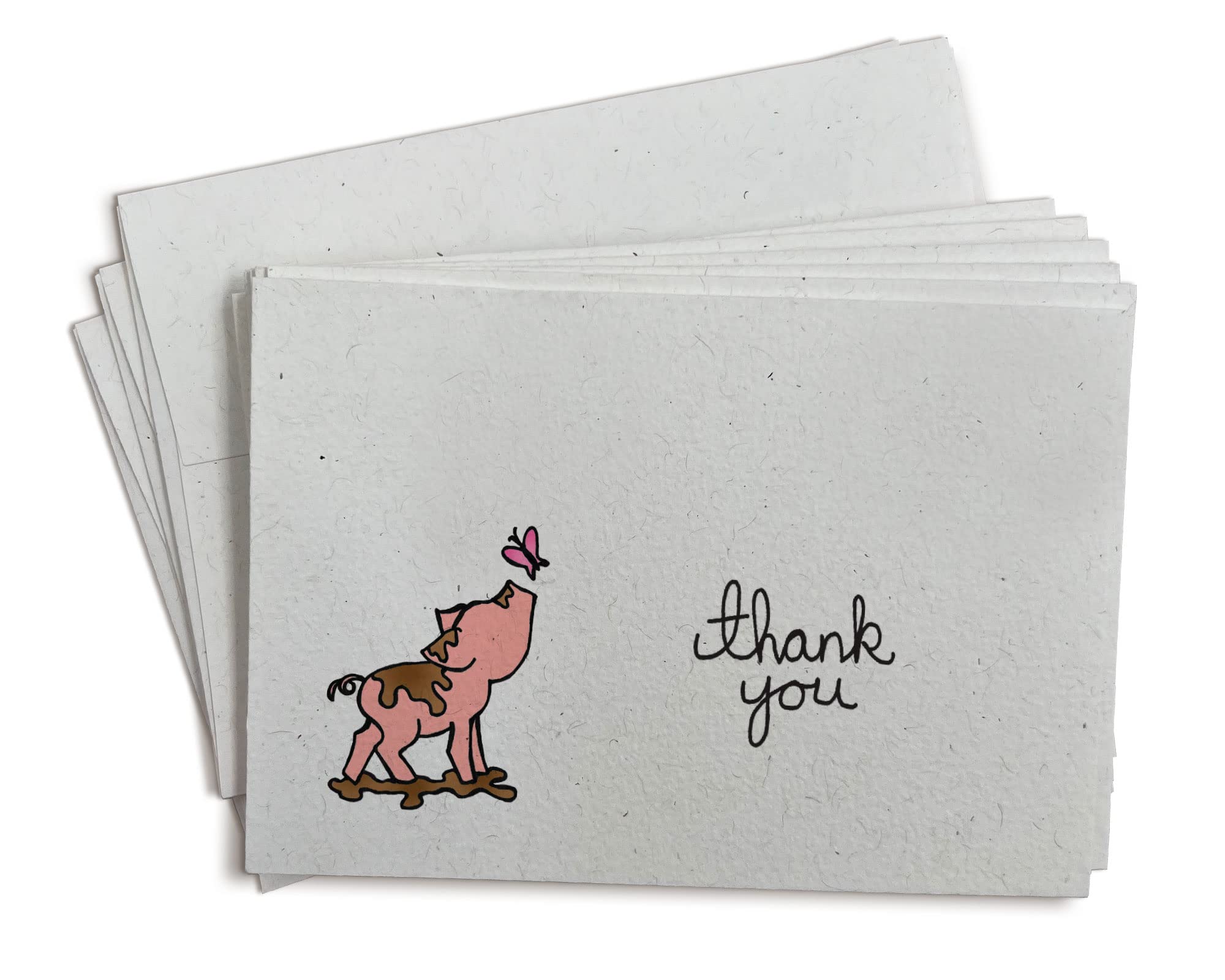 Little Piggy Thank You Cards - 24 Greeting Cards with Envelopes