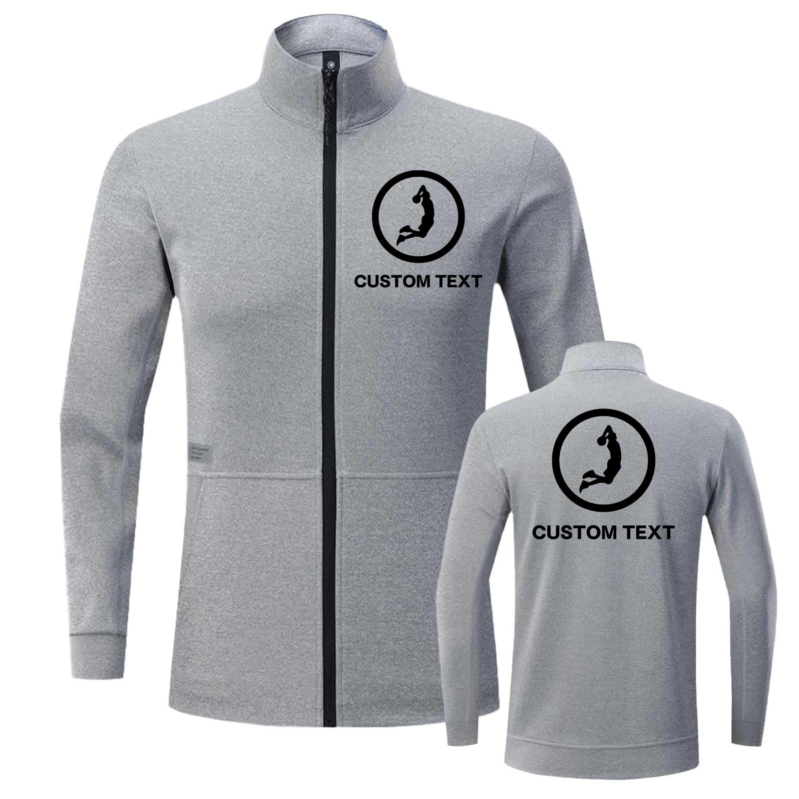 BIJUNDENG Custom Men's Casual Athletic Lightweight Track Jacket Sports Running Sweatshirt with Pockets Add Your Design