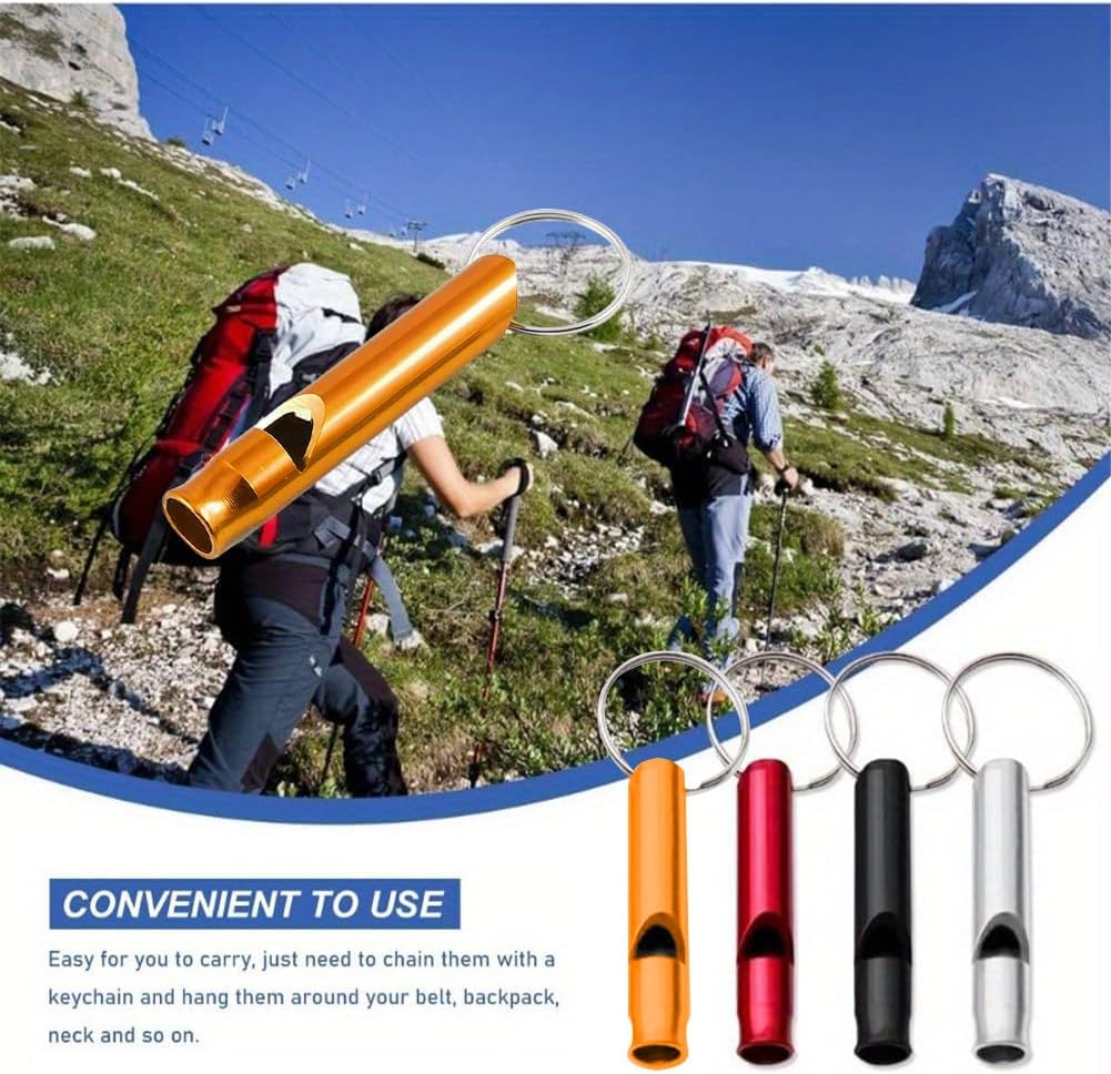 3Pcs Whistles Keychain,Aluminum Emergency Survival Whistle,for Camping,Outdoors,Sports