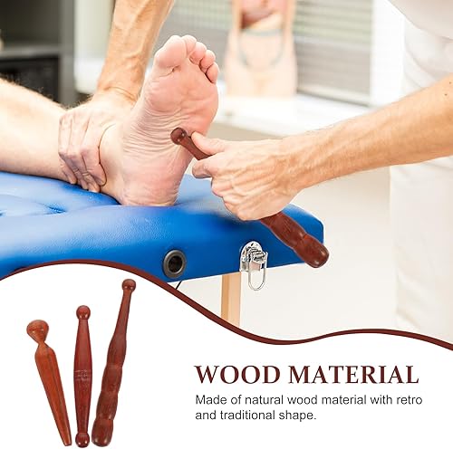 Miniatura 2 de HEALLILY Palo de masaje de pies, pluma de acupresión de madera natural para reflexología, herramienta de masaje ergonómica para pies para uso
