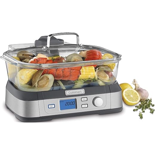 Cuisinart STM-1000 Cook Fresh Digital Glass Steamer, One Size, Stainless Steel