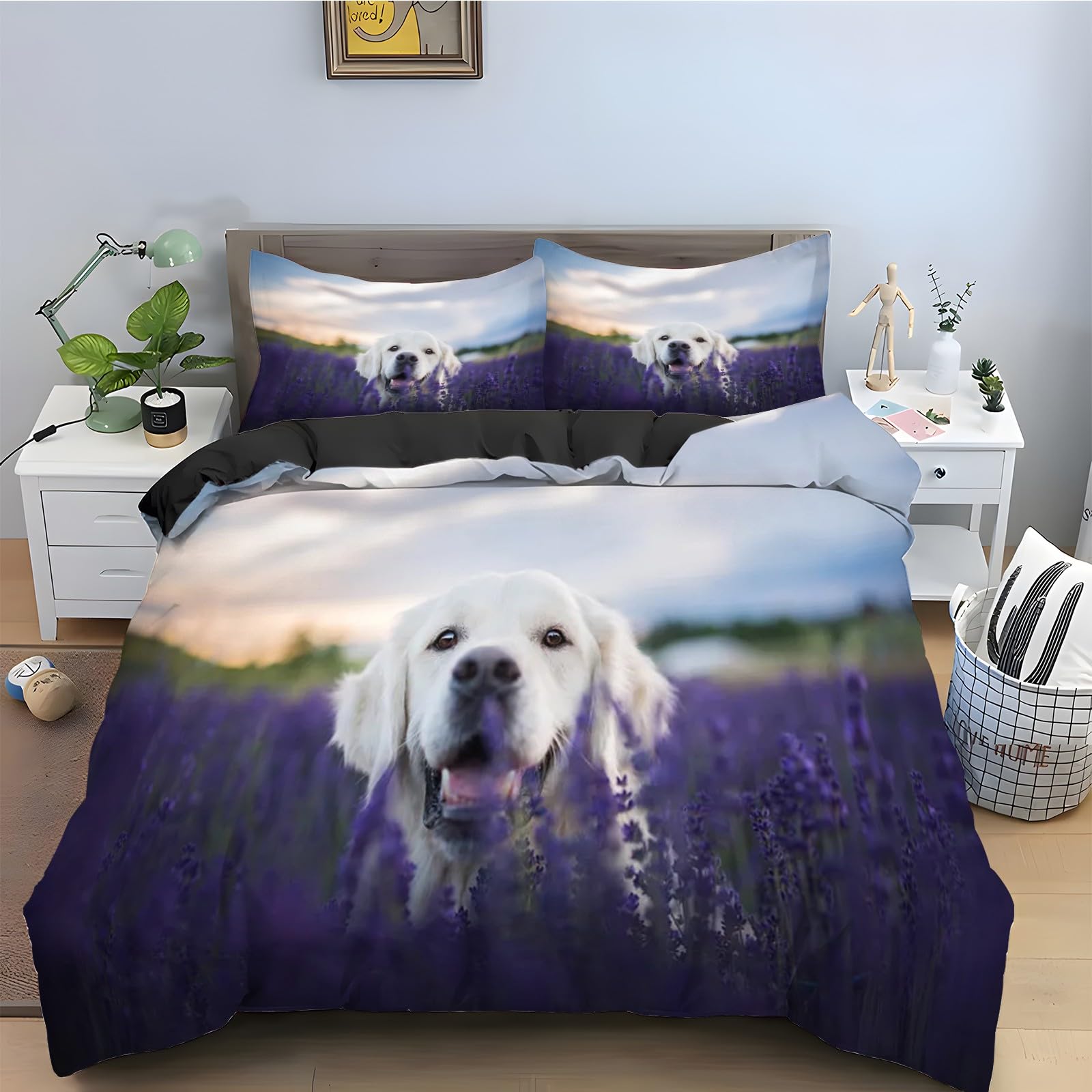 Ensemble de literie 3 pièces Labrador housse de couette 240x260 en microfibre douce premium