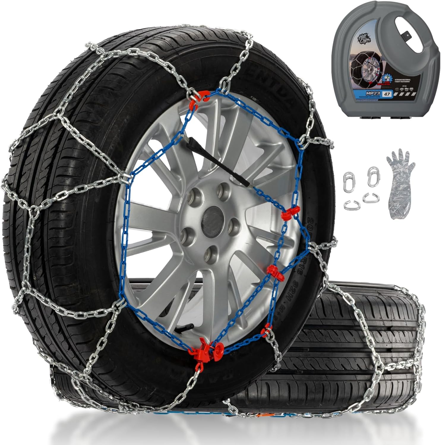 Snow Chains for Car Tires, quick fit & easy installation