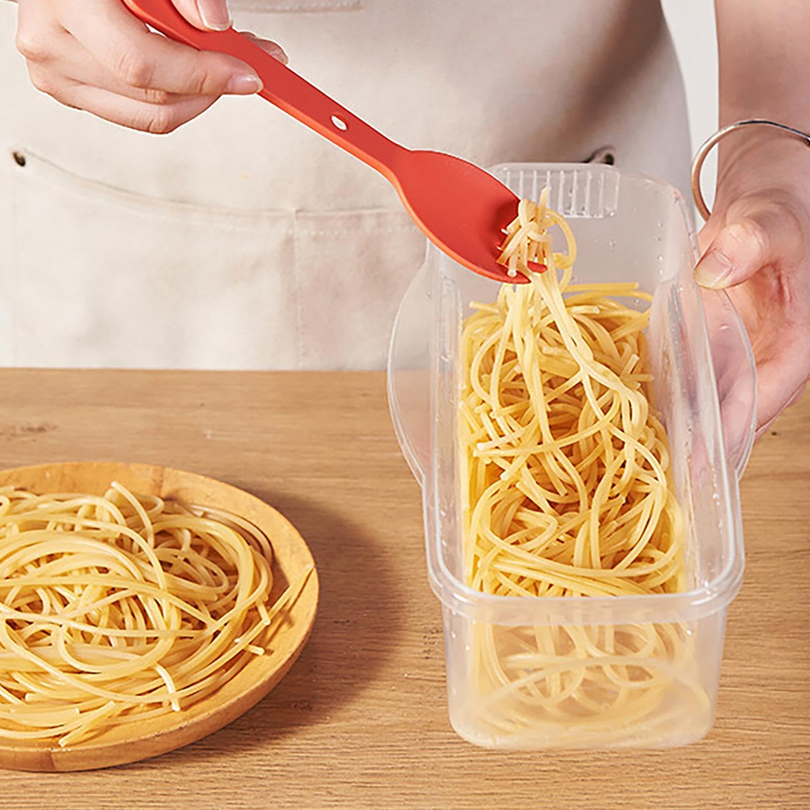 Nudelkocher für die Mikrowelle - Rechteckige Pasta-Behälter, langlebige gestreifte Nudeln, luftdichter Lebensmittelbehälter mit Deckel | Kühlschrank-Organizer, Behälter