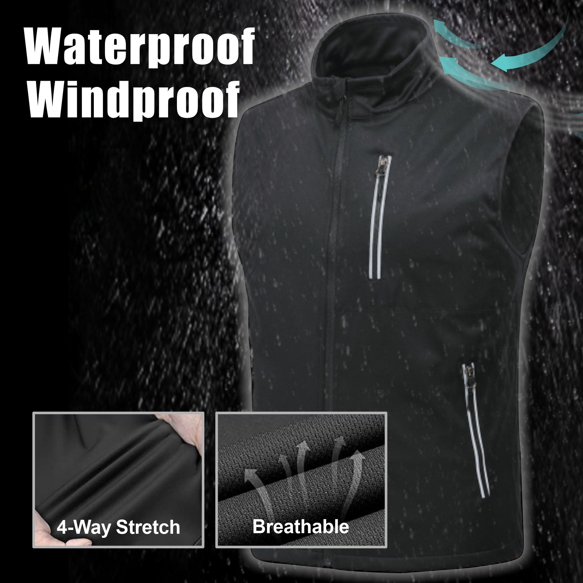 GIISAM Chaleco Softshell para hombre, resistente al viento, sin mangas, para golf, correr, ciclismo
