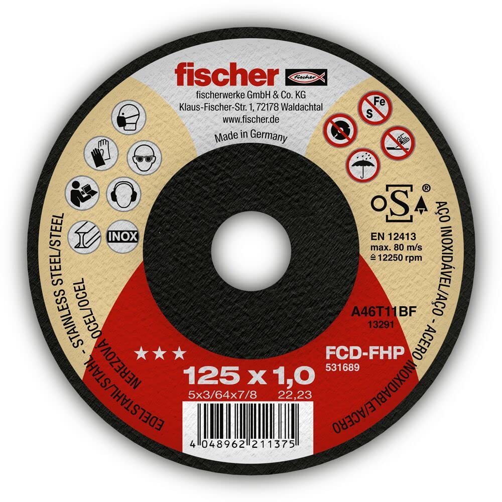 fischer Tarcza do cięcia FHP plus 1,5/180 płaska Inox