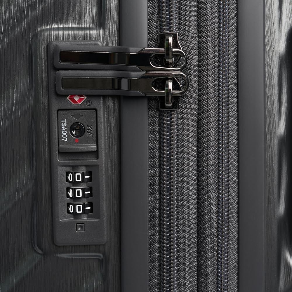 CarryOn Trunk – Zestaw 2 twardych walizek podróżnych M + L z poszerzeniem i zamkiem TSA (Niebieski, Duży)