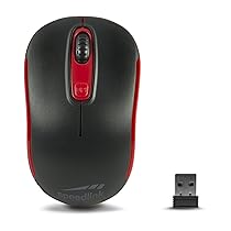 Speedlink CEPTICA Mouse Wireless – piccolo mouse senza fili per pc portatile e PC, notebook, laptop, Compatto e Leggero, ricevitore nano USB 2.4G, selettore dpi fino a 1600 dpi, nero-rosso