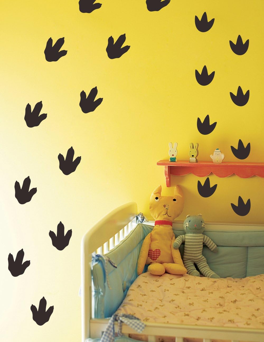 Mozamy Creative Dinosaur Footprints Wall Decals (36 Count) Dinosaur